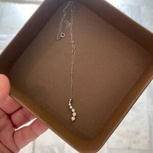 Seven Diamond necklace on silver chain EUC
